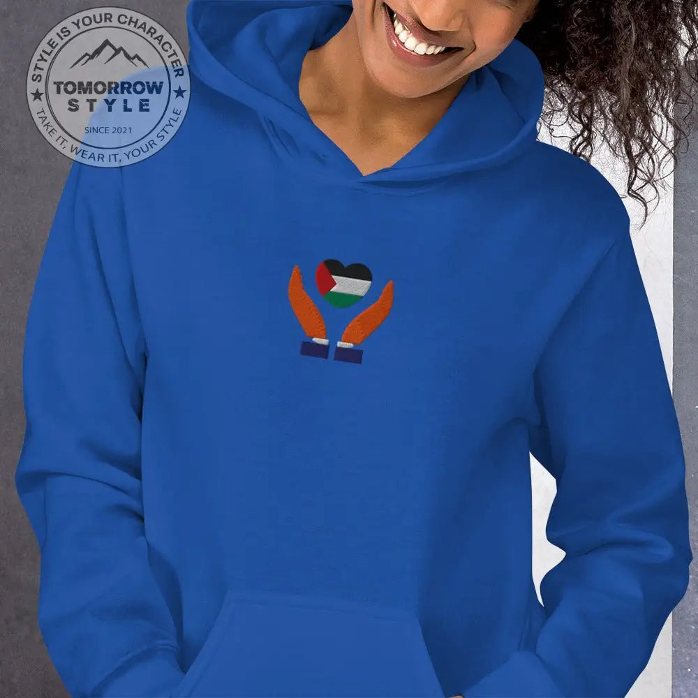Damen Hoodie mit bestickter Palästinenserflagge - Tomorrow Style