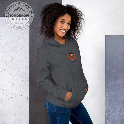 Damen Hoodie mit bestickter Palästinenserflagge - Tomorrow Style
