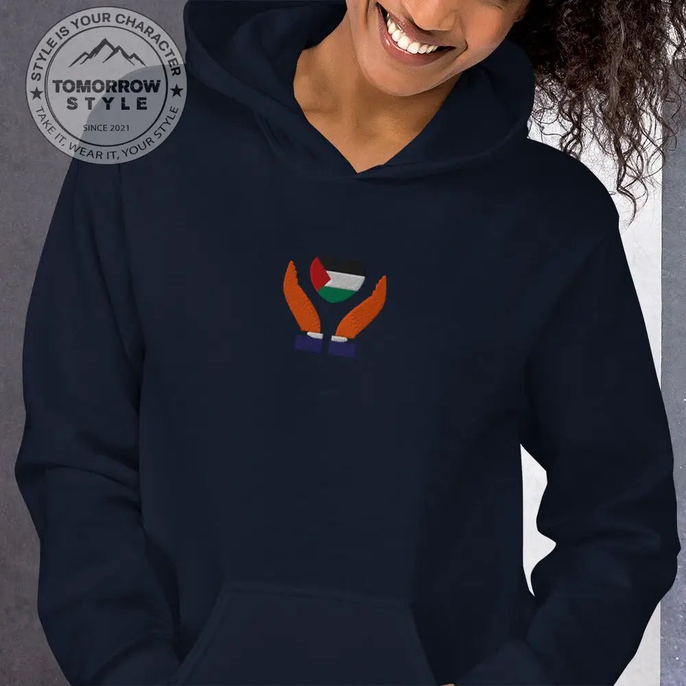 Damen Hoodie mit bestickter Palästinenserflagge - Tomorrow Style
