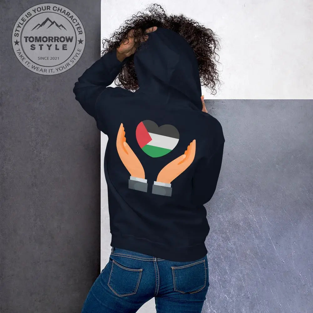 Damen Hoodie mit bestickter Palästinenserflagge - Tomorrow Style