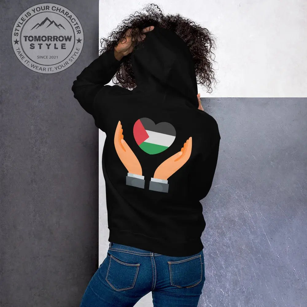 Damen Hoodie mit bestickter Palästinenserflagge - Tomorrow Style