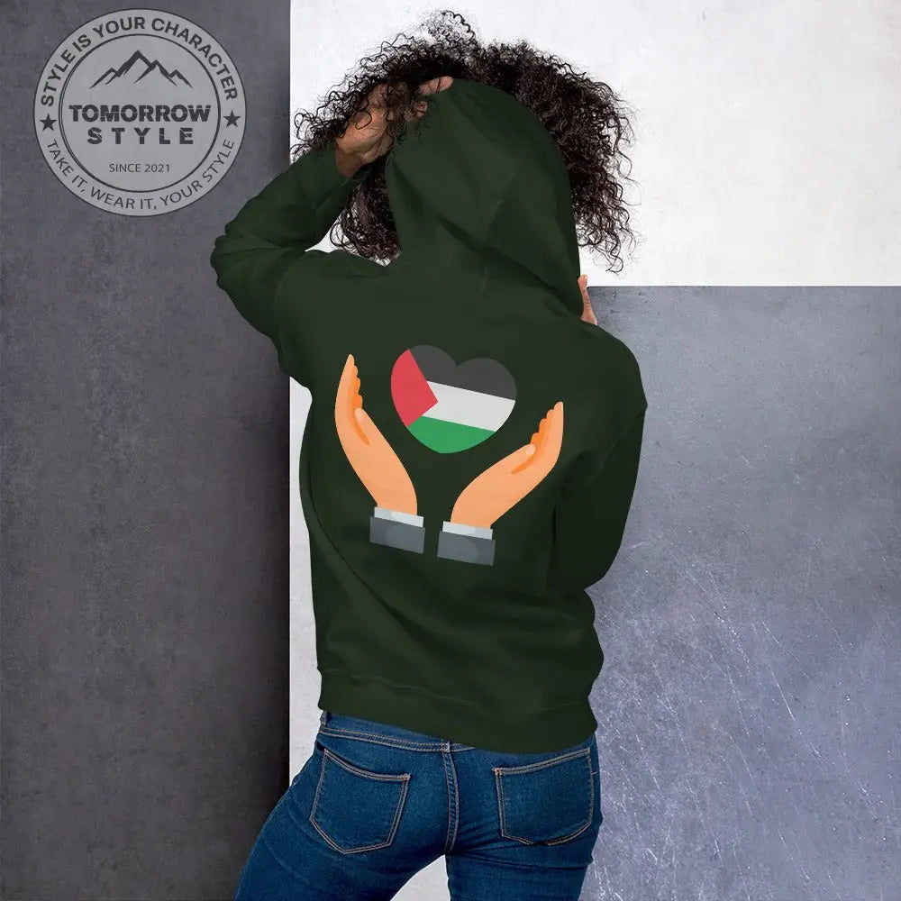 Damen Hoodie mit bestickter Palästinenserflagge - Tomorrow Style