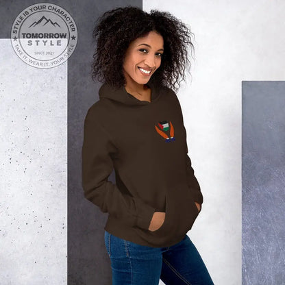 Damen Hoodie mit bestickter Palästinenserflagge - Tomorrow Style