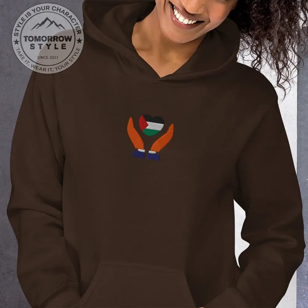 Damen Hoodie mit bestickter Palästinenserflagge - Tomorrow Style