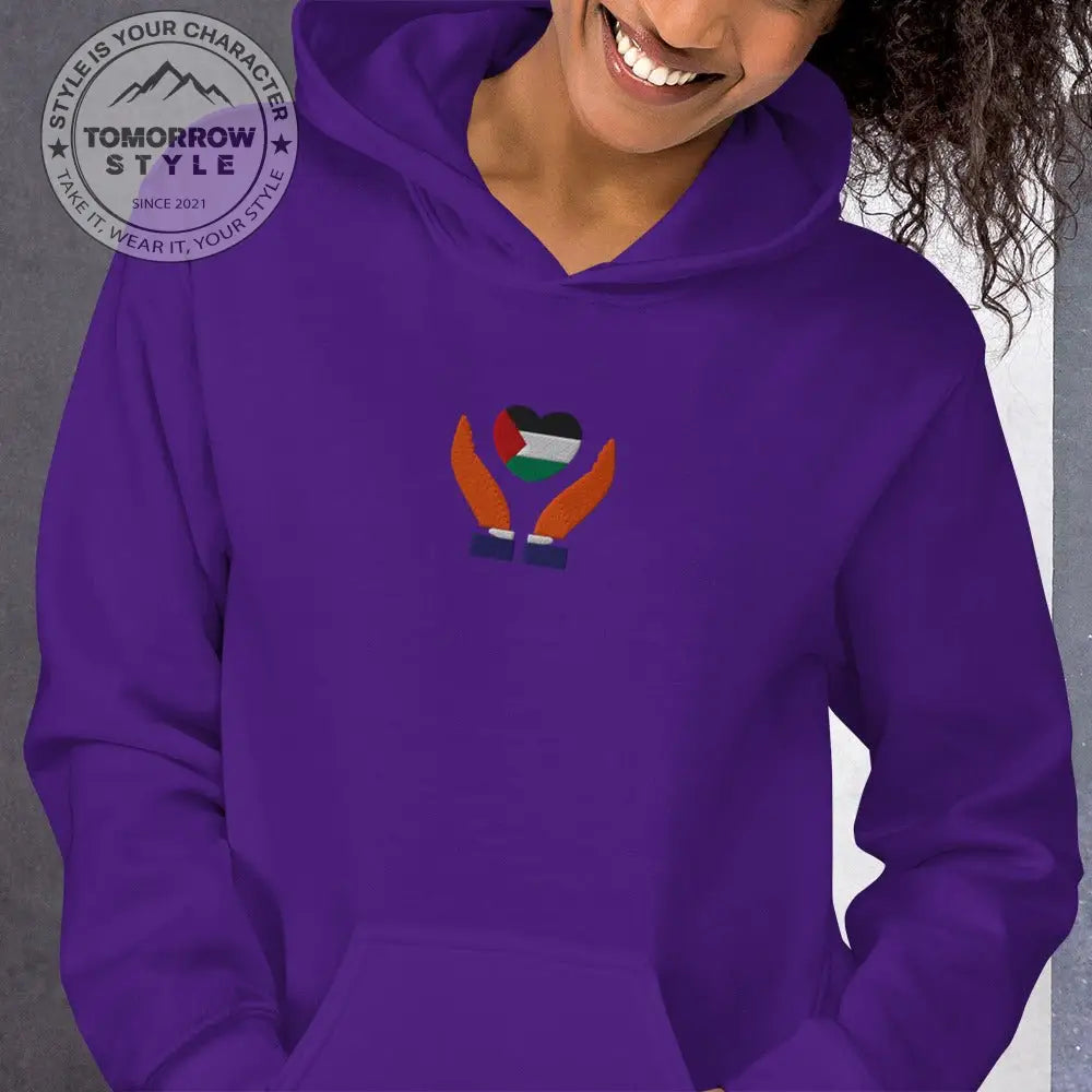 Damen Hoodie mit bestickter Palästinenserflagge - Tomorrow Style