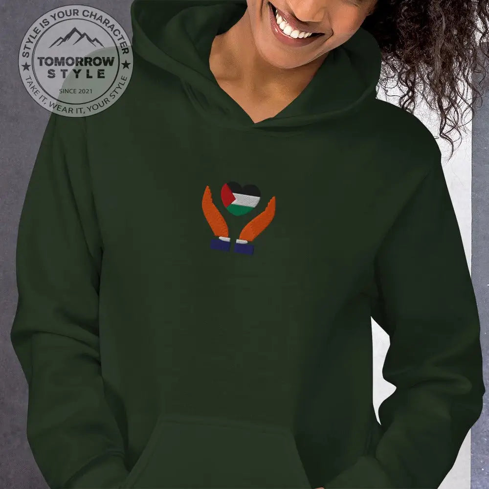 Damen Hoodie mit bestickter Palästinenserflagge - Tomorrow Style