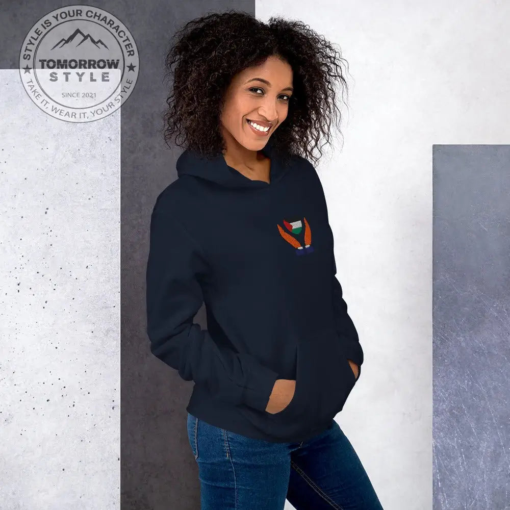 Damen Hoodie mit bestickter Palästinenserflagge - Tomorrow Style