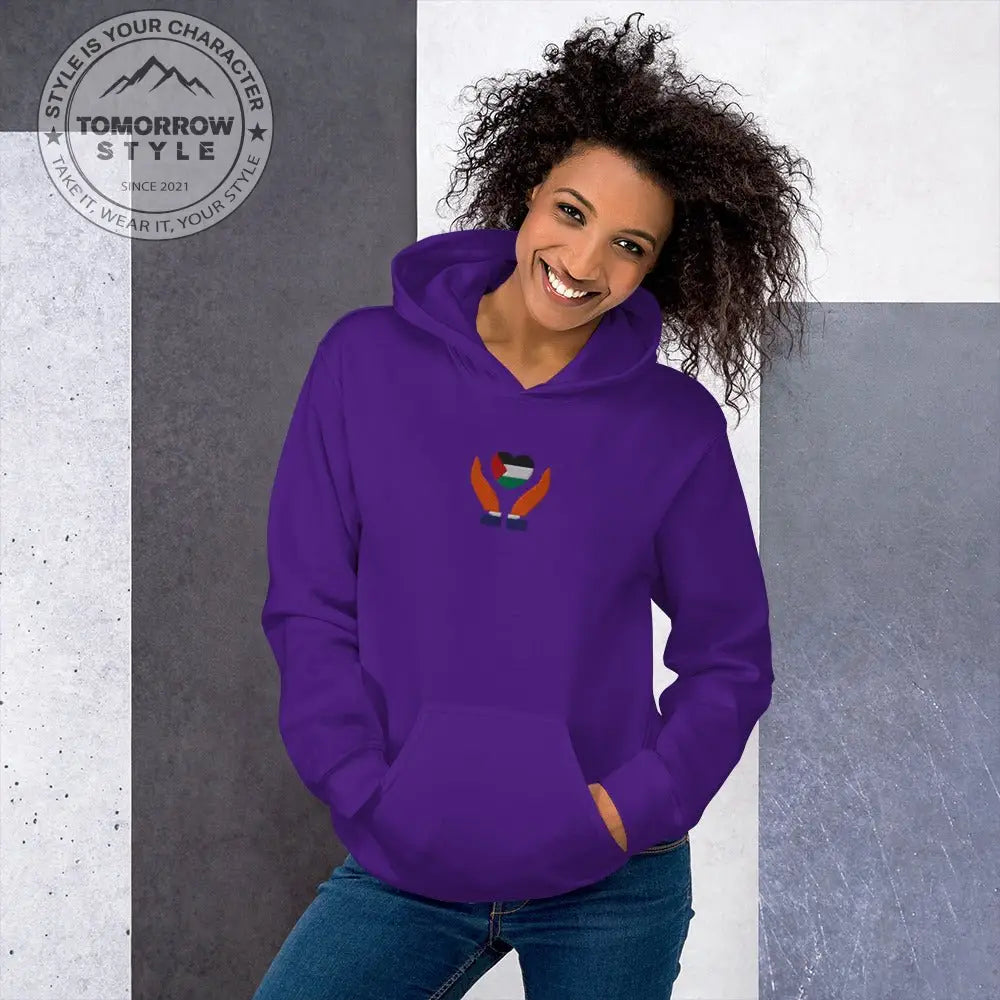 Damen Hoodie mit bestickter Palästinenserflagge - Tomorrow Style