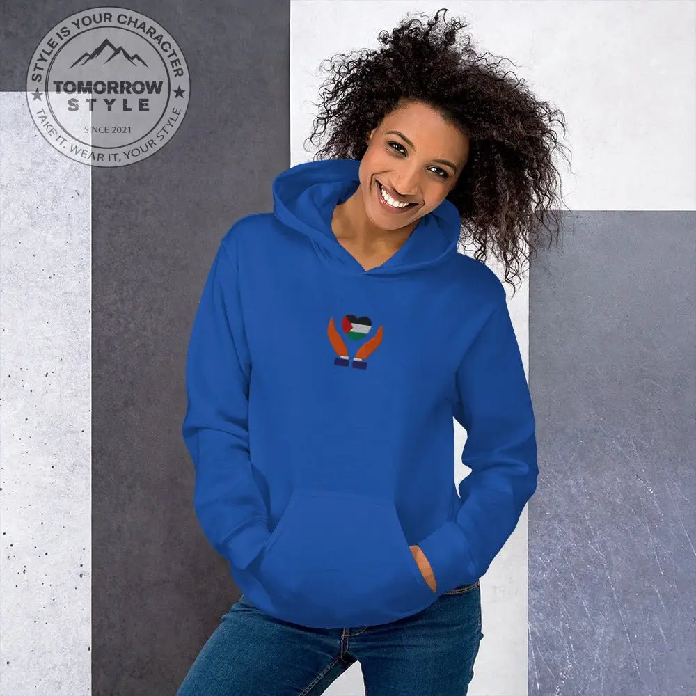 Damen Hoodie mit bestickter Palästinenserflagge - Tomorrow Style