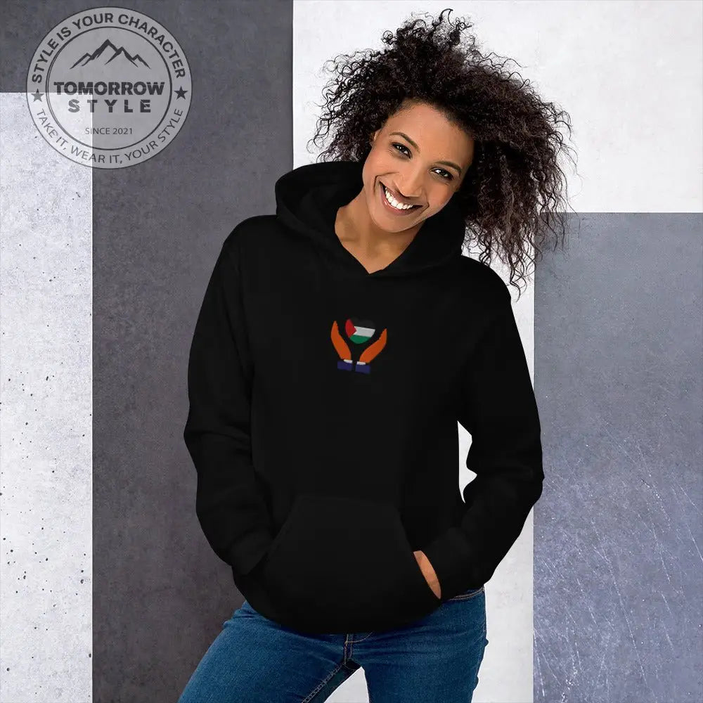 Damen Hoodie mit bestickter Palästinenserflagge - Tomorrow Style