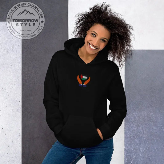 Damen Hoodie mit bestickter Palästinenserflagge - Tomorrow Style