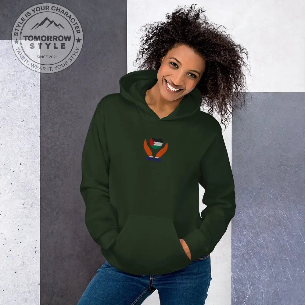 Damen Hoodie mit bestickter Palästinenserflagge - Tomorrow Style