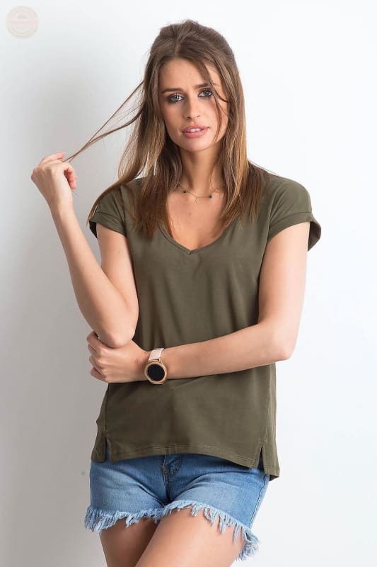 Damen T - Shirt der Saison mit stylischem V - Ausschnitt - Tomorrow Style