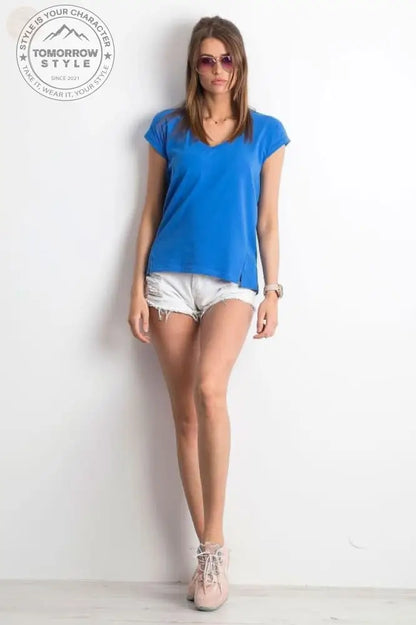 Damen T - Shirt der Saison mit stylischem V - Ausschnitt - Tomorrow Style