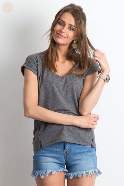 Damen T - Shirt der Saison mit stylischem V - Ausschnitt - Tomorrow Style