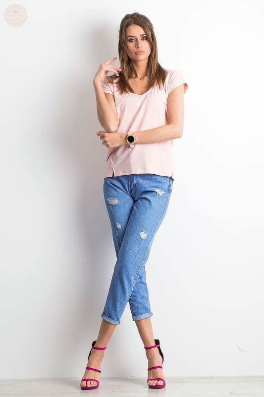 Damen T - Shirt der Saison mit stylischem V - Ausschnitt - Tomorrow Style