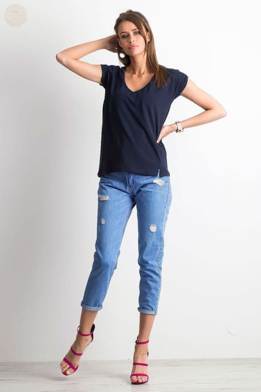 Damen T - Shirt der Saison mit stylischem V - Ausschnitt - Tomorrow Style