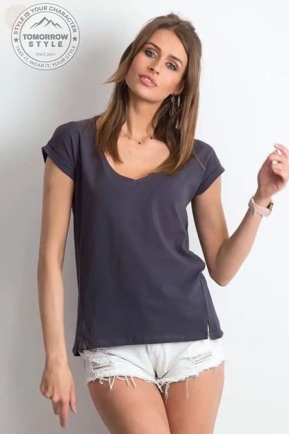 Damen T - Shirt der Saison mit stylischem V - Ausschnitt - Tomorrow Style