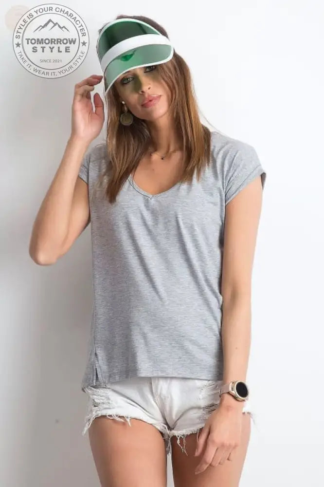 Damen T - Shirt der Saison mit stylischem V - Ausschnitt - Tomorrow Style