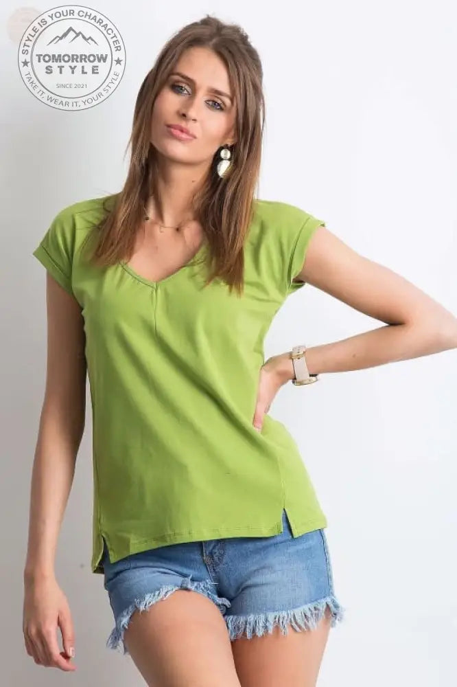 Damen T - Shirt der Saison mit stylischem V - Ausschnitt - Tomorrow Style