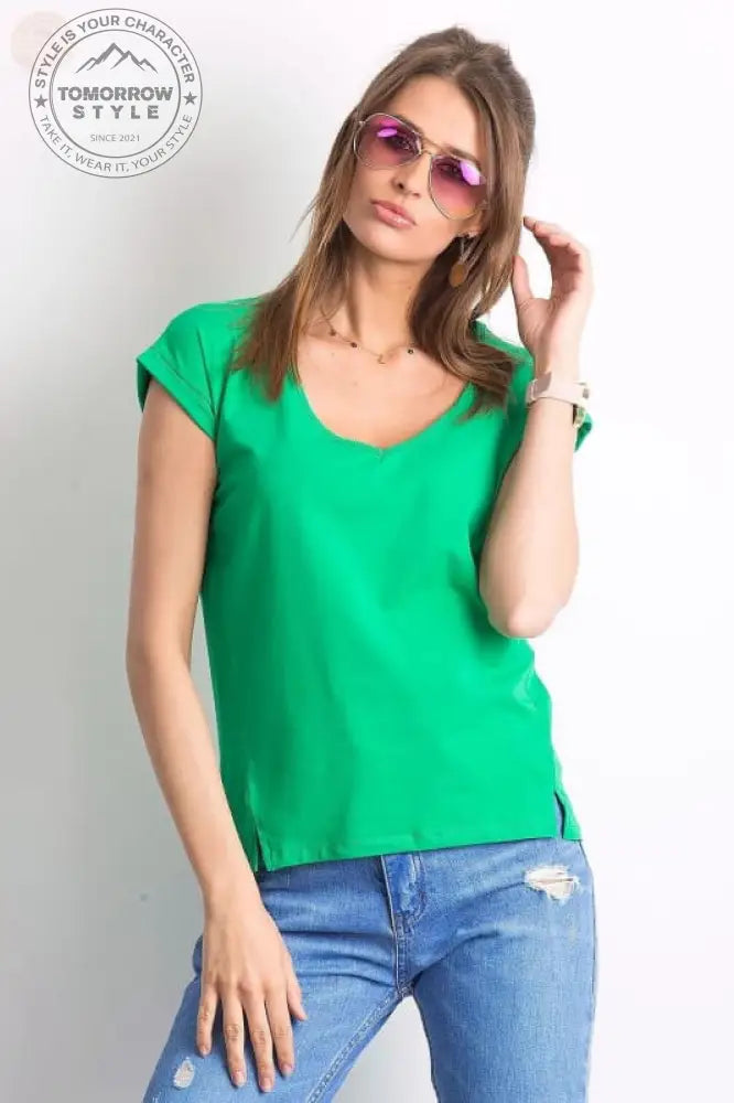 Damen T - Shirt der Saison mit stylischem V - Ausschnitt - Tomorrow Style