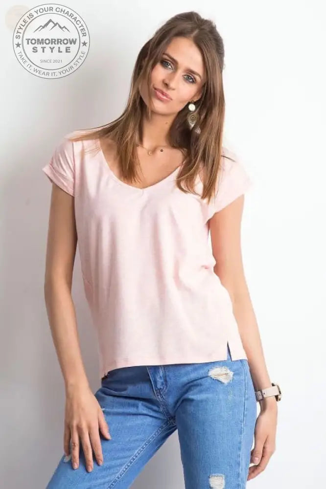 Damen T - Shirt der Saison mit stylischem V - Ausschnitt - Tomorrow Style