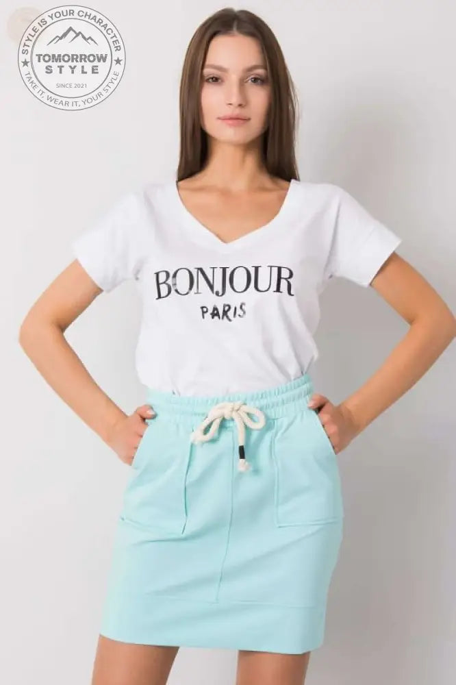Damen T - Shirt mit dekorativem Schriftzug - Tomorrow Style