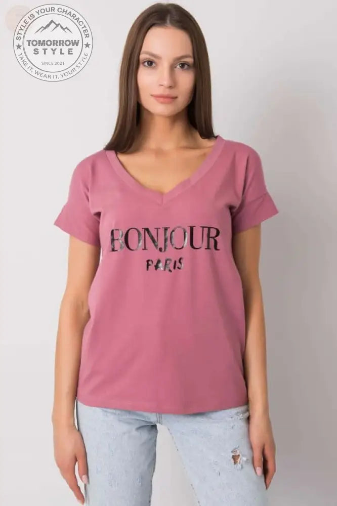 Damen T - Shirt mit dekorativem Schriftzug - Tomorrow Style