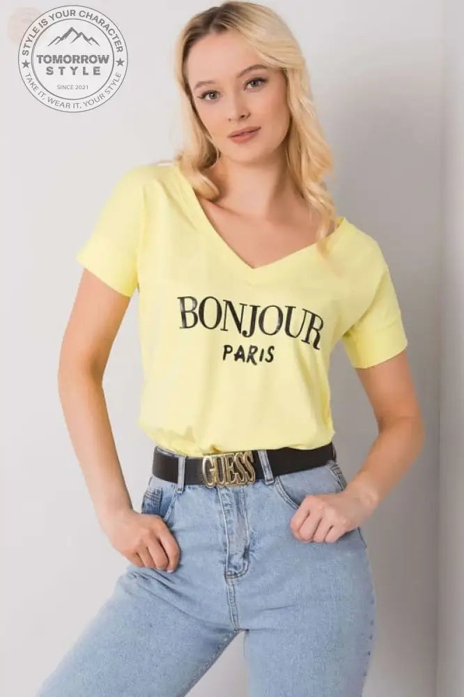 Damen T - Shirt mit dekorativem Schriftzug - Tomorrow Style