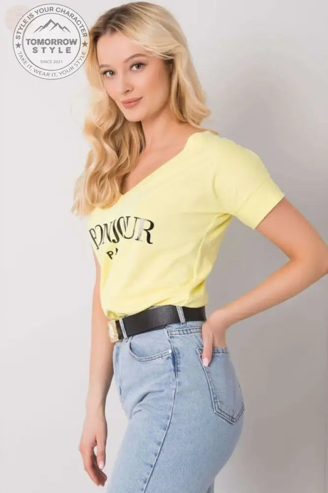 Damen T - Shirt mit dekorativem Schriftzug - Tomorrow Style