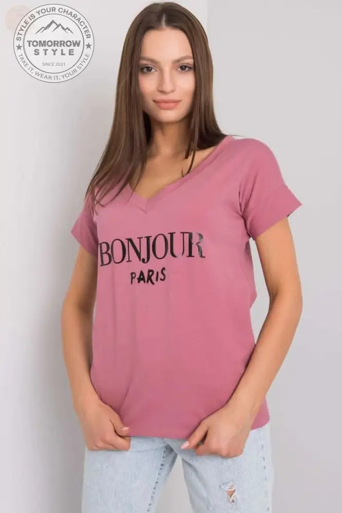 Damen T - Shirt mit dekorativem Schriftzug - Tomorrow Style