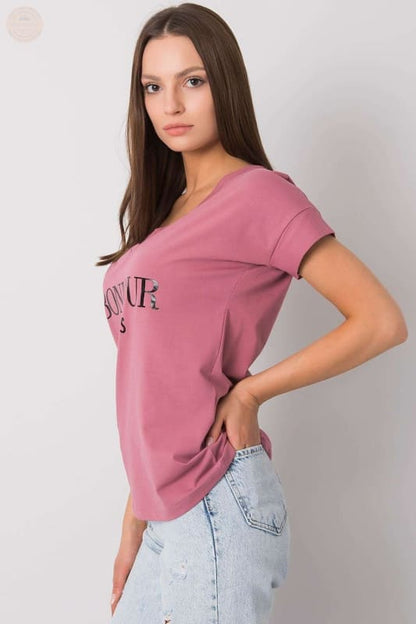 Damen T - Shirt mit dekorativem Schriftzug - Tomorrow Style