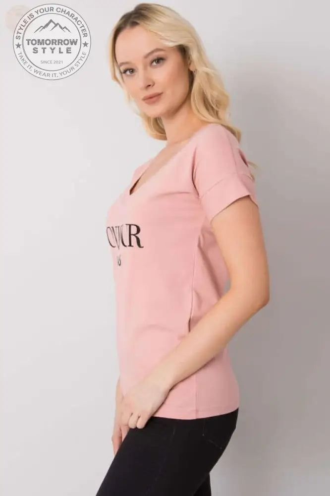 Damen T - Shirt mit dekorativem Schriftzug - Tomorrow Style