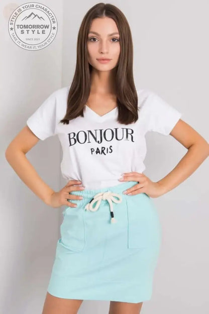 Damen T - Shirt mit dekorativem Schriftzug - Tomorrow Style