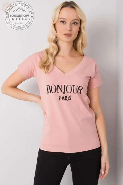 Damen T - Shirt mit dekorativem Schriftzug - Tomorrow Style