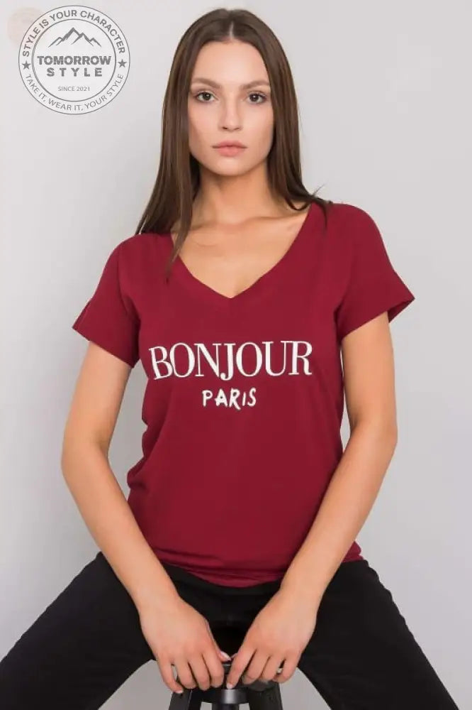 Damen T - Shirt mit dekorativem Schriftzug - Tomorrow Style