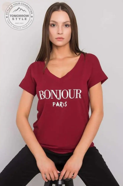 Damen T - Shirt mit dekorativem Schriftzug - Tomorrow Style