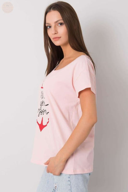 Damen T - Shirt mit kurzen Ärmeln und dekorativem Druck - Tomorrow Style