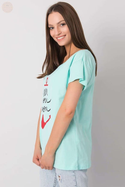 Damen T - Shirt mit kurzen Ärmeln und dekorativem Druck - Tomorrow Style