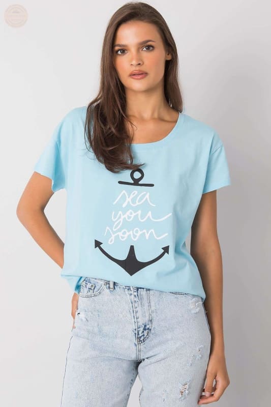 Damen T - Shirt mit kurzen Ärmeln und dekorativem Druck - Tomorrow Style