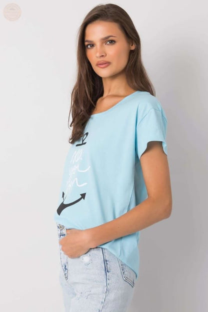 Damen T - Shirt mit kurzen Ärmeln und dekorativem Druck - Tomorrow Style