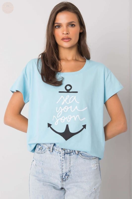 Damen T - Shirt mit kurzen Ärmeln und dekorativem Druck - Tomorrow Style