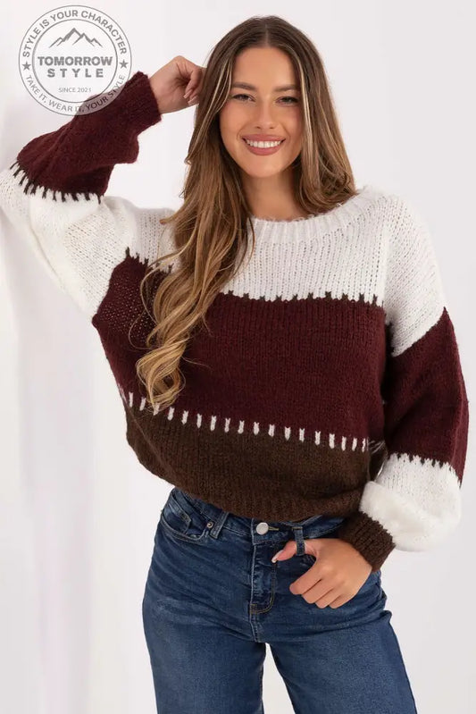 Damenstreifenpullover im lässigen Stil - Tomorrow Style