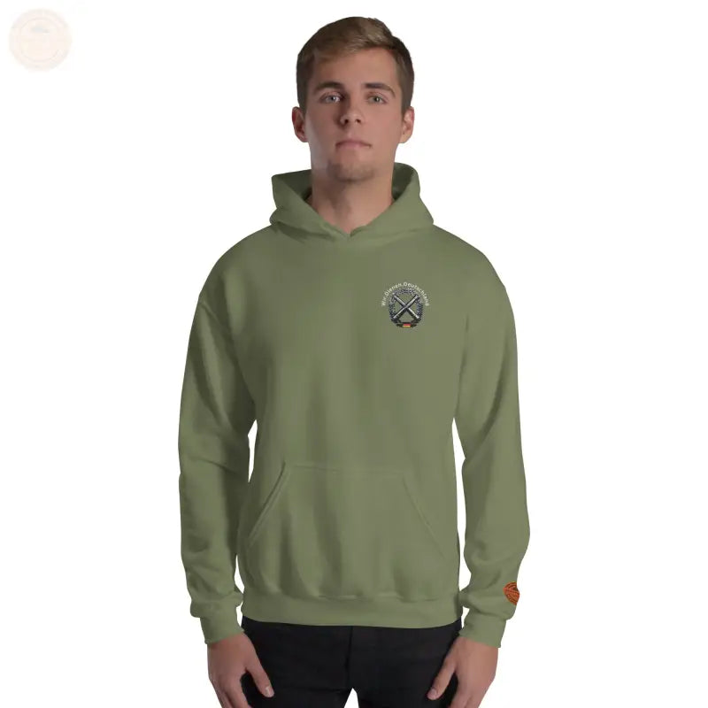 Bundeswehr Premium Hoodie mit Stickerei für Damen und Herren - Militärgrün / S