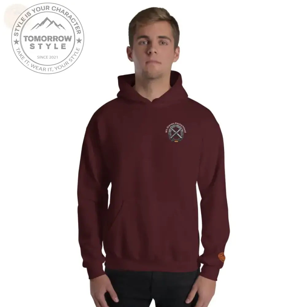 Bundeswehr Premium Hoodie mit Stickerei für Damen und Herren - Kastanienbraun / S