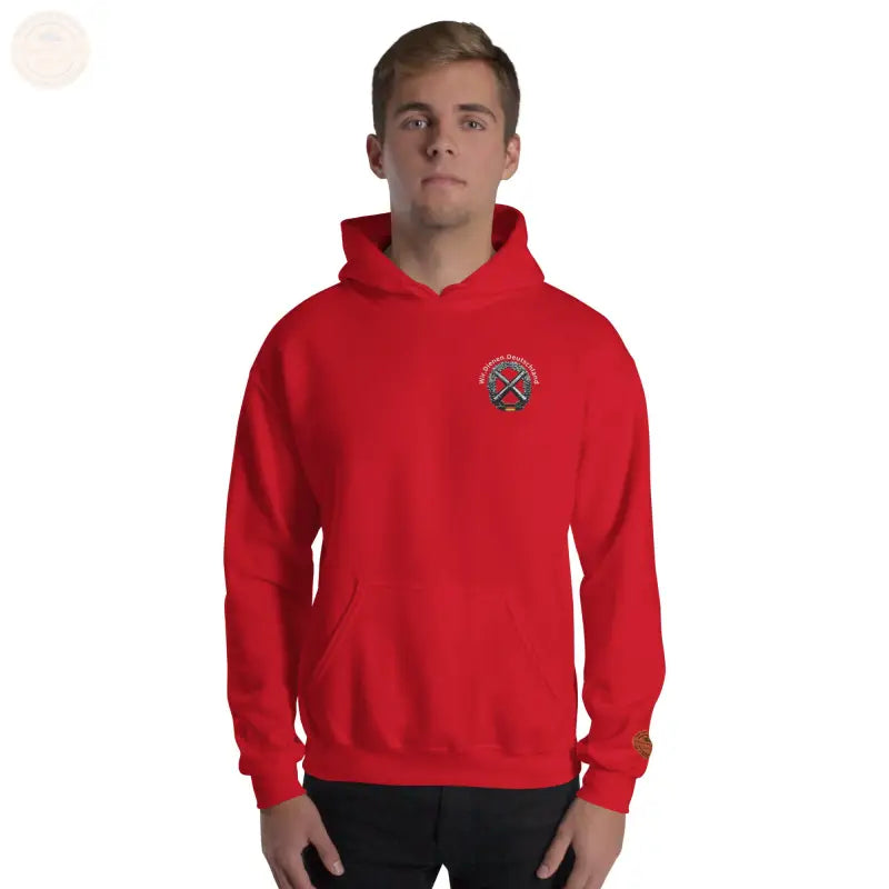 Bundeswehr Premium Hoodie mit Stickerei für Damen und Herren - Rot / S