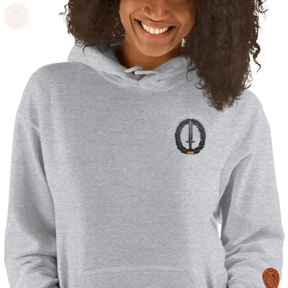 Bundeswehr Premium Hoodie mit Stickerei für Damen und Herren - Sportgrau / S