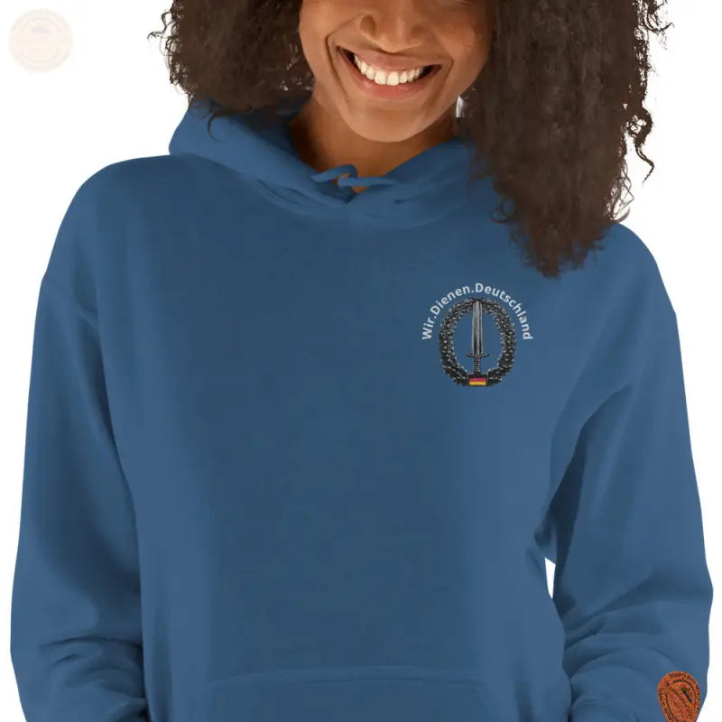 Bundeswehr Premium Hoodie mit Stickerei für Damen und Herren - Indigoblau / S