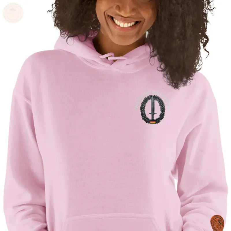 Bundeswehr Premium Hoodie mit Stickerei für Damen und Herren - Hellpink / S