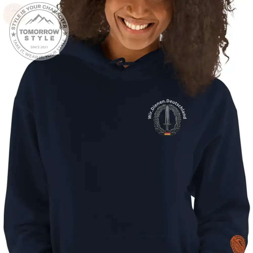 Bundeswehr Premium Hoodie mit Stickerei für Damen und Herren - Navy / S